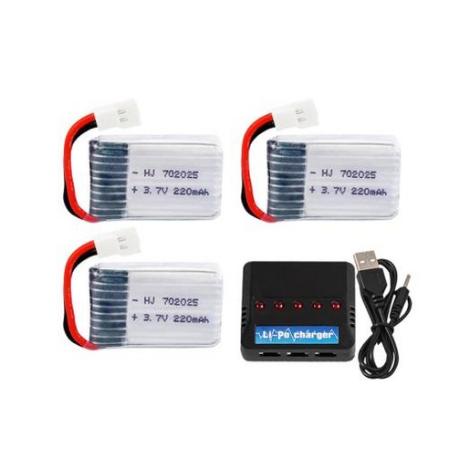 RC 비행기 엔진 Lipo 배터리 37V 220mAh 702025 충전식 SYMA X11 X4 X13 쿼드콥터 예비 부품 25pcs, 5) 5pcs