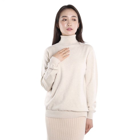 Wekoreago 와이드 여성 터틀넥 스웨터