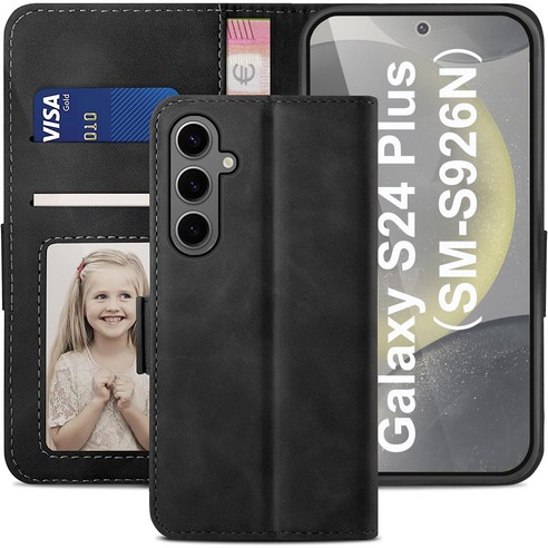 아칸크 삼성 갤럭시 S24 플러스 지갑형 가죽 카드수납 다이어리 휴대폰리 케이스 Galaxy S24Plus ( SM-S926N ) 5G 적용+지문인식 보호필름 증정 풀세트