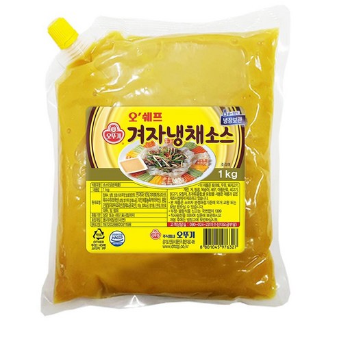 오뚜기 오쉐프 겨자 냉채 소스 1kg, 3개