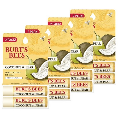 버츠비 모이스처라이징 립 밤, Coconut & Pear, 8개입