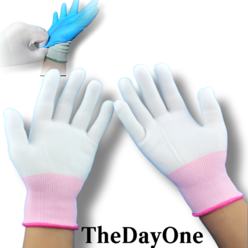 더데이원 얇은면장갑 땀이안차는 내피장갑 속장갑(25켤레), 속장갑 S, 화이트, 소형(S), 25개