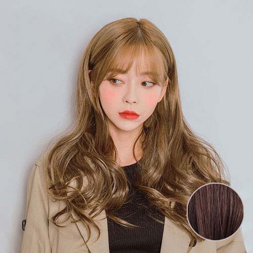 가발매니아 리치펌 글램루즈 5헤어피스 49cm 똑딱이 붙임머리 (제디원사), 레드브라운, 1개