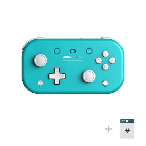 8Bitdo 8비트도 Lite 2 블루투스 컨트롤러 조이스틱 게임패드 모션 컨트롤 포함 핑크 Switch Android & Raspberry Pi, Turquoise, 1개