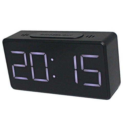 THE VEDO SHOP Led 디지털 알람 시계 USB 포트/배터리 작동 알람 시계 침대 옆, 블랙, {"수건소재":"설명"}
