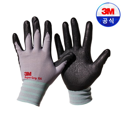 3M장갑 슈퍼그립 100 안전작업목반코팅장갑, 10개, 슈퍼그립100 블루 S