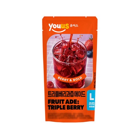 유어스 트리플베리과즙에이드 340ml x 3개, 3개, 340ml