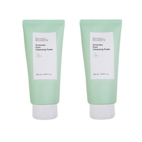 [라운드어라운드] 그린티 약산성 클렌징폼 ROUDN A ROUND GEENTEA MOISTURE CLEANSING FOAM 산뜻한스타일 수분감넘치는 깔끔함, 200ml, 2개