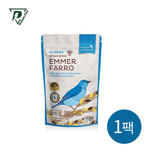 프로틴플렉스 통곡물 엠머파로 USDA인증 100% 원료 고대곡물 파로 쌀 Whole Grain Farro 300g 1팩, 1개