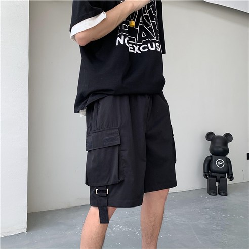 DFMEI 기능성 작업복 반바지 남자 유행 브랜드 Ins 여름 얇은 겉옷 한국 스타일 멀티 포켓 캐주얼 스트레이트 자른 바지