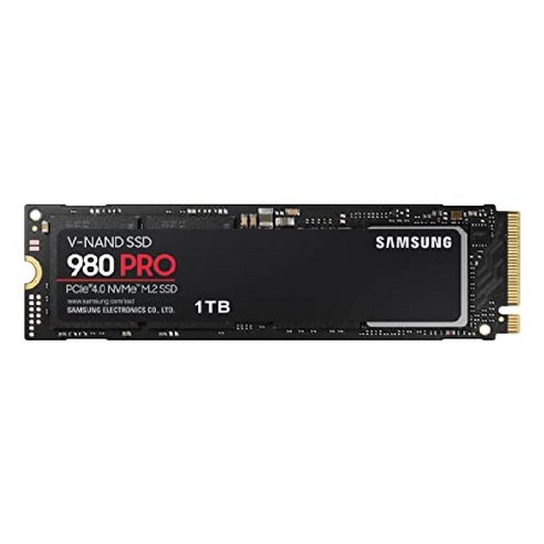 삼성980pro 삼성 980 프로 SSD 2TB PCIe NVMe 4세대 게이밍 M.2 내장 솔리드 스테이트 드라이브 메모리 카드 최대 속도 열 제어 MZ-V8P2T0B, 1TB Best Top5