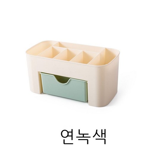 미니 데스크톱 수납함 서랍식 플라스틱 저장함 신기 잡동사니 정리함 조립함 진열대, 연두색