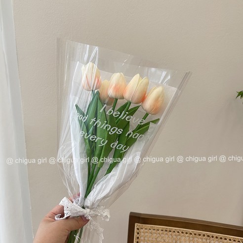 DFMEI 인사이드 플라워 튤립 선물하기 거실 에뮬레이션 꽃다발 사진촬영 꽃다발도장식용 조화, 색깔4, 하나