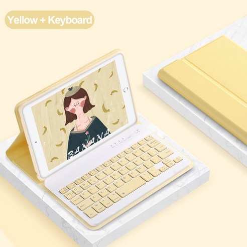 iPad Mini 6 2021 Case For iPad Mini Bluetooth Keyboard Mouse Leather, YELLOW, for iPad mini 6