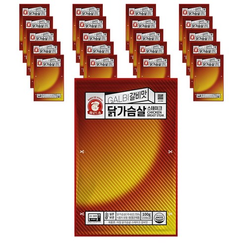 바로드숑 아침 닭가슴살 스테이크 갈비, 100g, 30개
