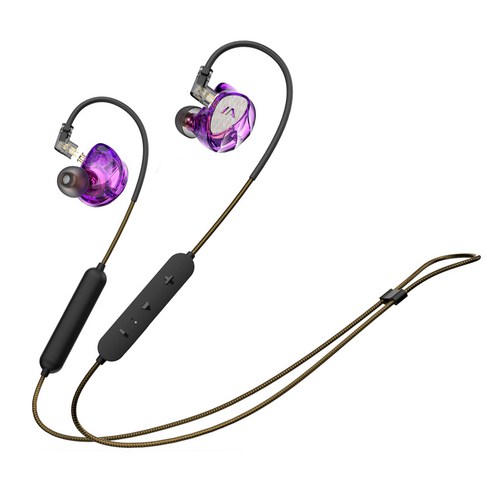 Lafitear LF1 플러그형 하이파이 유선 이어폰 블루투스 마이크 포함, 퍼플