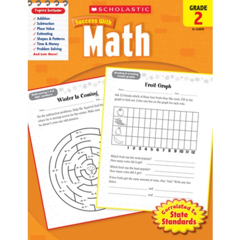 (영문도서) Scholastic Success with Math: Grade 2 Workbook Paperback, Scholastic Teaching Resources, English, 9780545200707