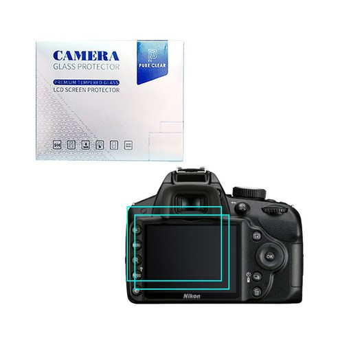 퓨어클리어 니콘 D3200 강화유리 액정보호필름 2매, 니콘 D3200 강화유리필름 2매, 2개