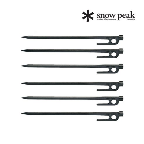 Snow Peak 스노우피크 솔리드 스테이크 6개세트 R-102, 6개