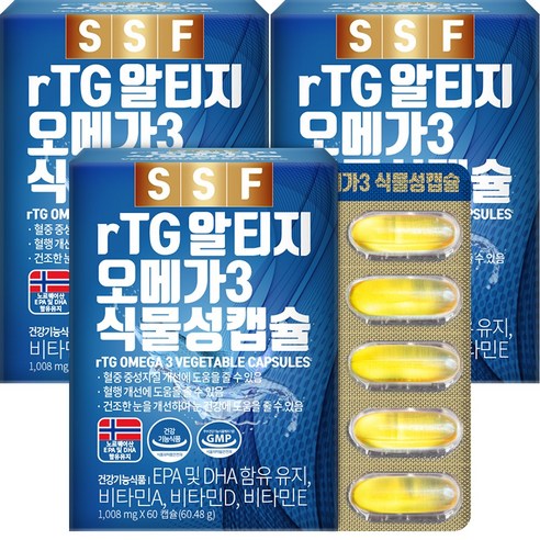 순수식품 rTG 알티지 오메가3 1000mg, 60정, 3개