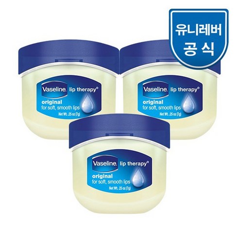 바세린 립 테라피 오리지날 립밤 7g, 오리지널, 3개