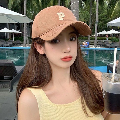 모자 Ins 패션 브랜드 페이스북을 보여주는 모든 경기 P편지 하드캡 여름 야구모자, 레드 브라운