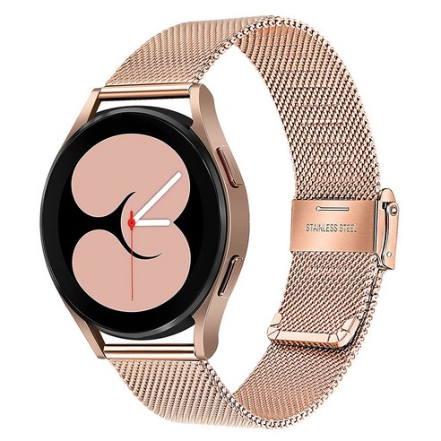삼성 갤럭시 시계 4 밀라노 시계 밴드 42mm 46mm / Watch4 클래식 40mm 44mm 밴드 메쉬 스테인레스 스틸 스트랩 여성 남성, Rose Gold, Samsung Watch 4 Classic 42mm