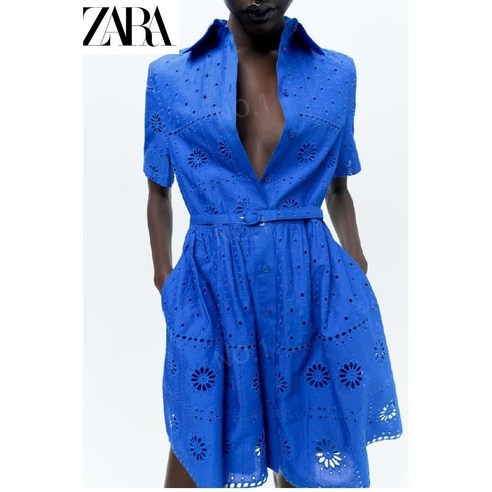 자라 원피스 블루 벨트 ZARA