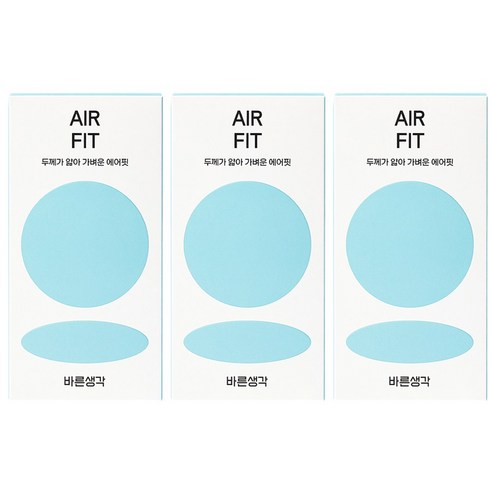 바른생각 에어핏 일반형 콘돔, 12개입, 3개