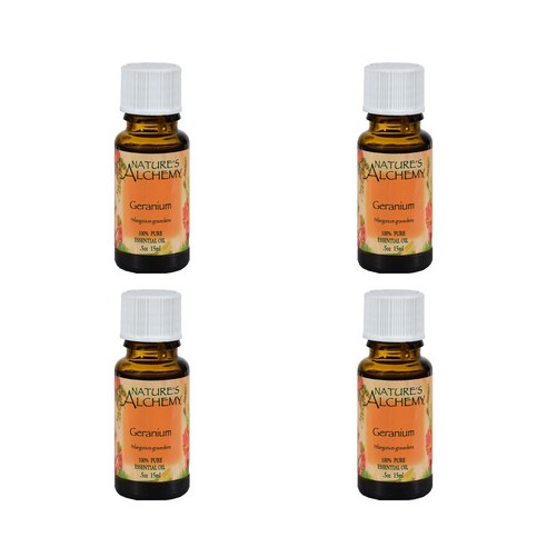 네츄럴스알케미 제라늄 퓨어 에센셜 오일, 15ml, 4개