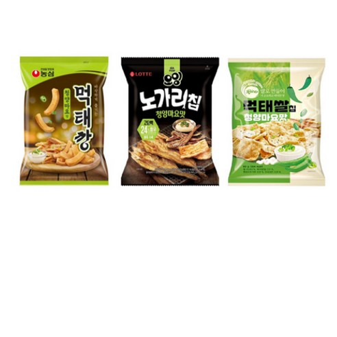 농심 먹태깡 노가리칩 먹태쌀칩 세트 60g, 3개