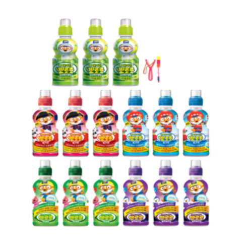 뽀로로 5종_밀크맛3개+딸기맛3개+사과맛3개+블루베리맛3개+샤인머스캣3개+불꽃낙하산, 밀크3+딸기3+사과3+블루베리3+샤인머스캣3+불꽃낙하산, 1세트