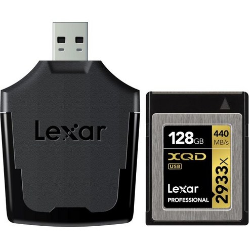 Lexar Professional 2933x128GB XQD 2.0 카드(최대 440MB/s 읽기) 무료 이미지 구조 5 소프트웨어 - LXQD128CRBNA2933, 128GB