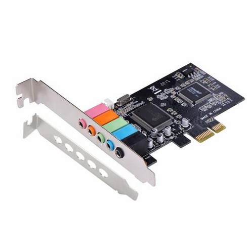 Optimal Shop PC 윈도우용 PCIe 사운드 카드 로우 프로파일 브래킷이 있는 5.1 내부 3D 스테레오 PCI-e 오디오 CMI8738 칩 32/64 비트 윈도우 7용, 1개