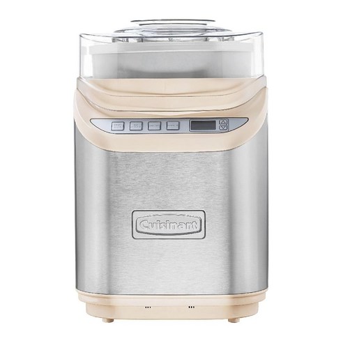 Cuisinart 아이스크림 메이커 기계 2쿼트 쿨 크리에이션 냉동 요구르트 젤라토 셔벗 LCD 화면 및 타이머 스테인리스 스틸 ICE-70P1, B. 크림, 카운트다운 타이머 포함, 만드는 사람 cuisinart아이스크림제조기