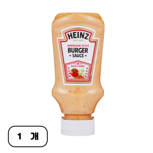 HEINZ 버거소스 미국스타일 버거소스 230g, 1개 
냉장/냉동/간편요리