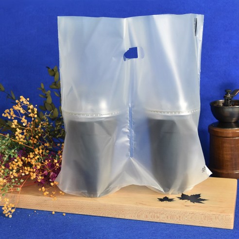보름달비닐 커피비닐캐리어 무지 2구 대형(14-24oz) 200매 15+1, 1개