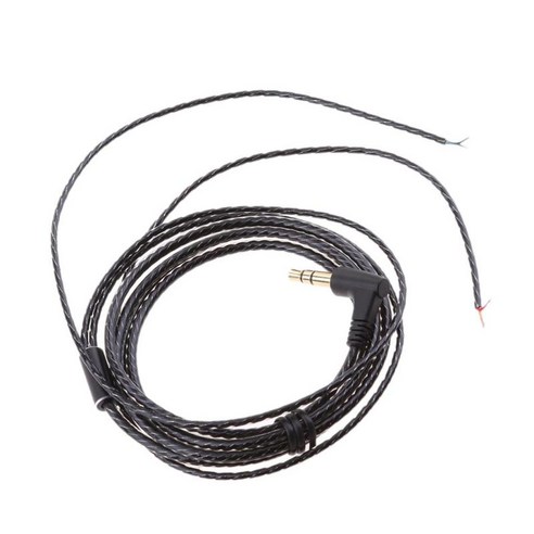 3.5mm 90도 직각 수리 교체 케이블 코드 리드 라인 헤드폰 헤드셋 이어폰 용 1.2m, 블랙, 플라스틱