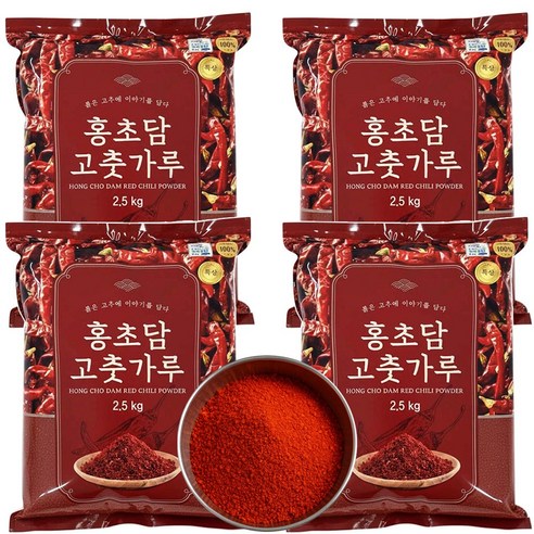 홍초담 프리미엄 고추가루 2.5kg 김치용 대용량 업소용 보통맛, 2.5kg, 4개