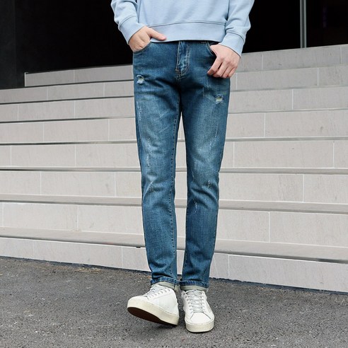 댄디보 해브 포인트 블루워싱 데님 남성 사계절청바지