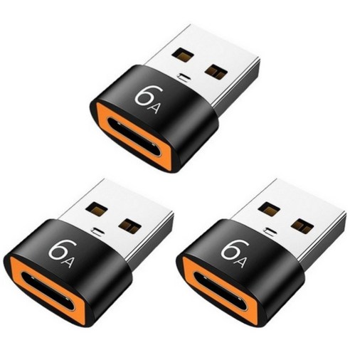 제이스마트 6A 고속 C타입 to USB A 3.0 변환젠더, 2cm, 블랙, 3개