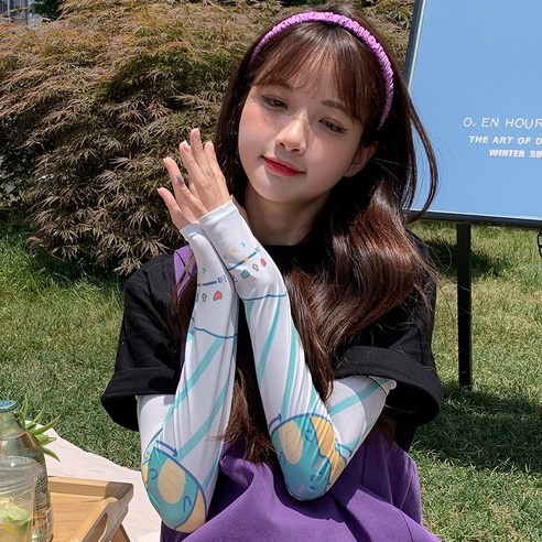 DFMEI 아이스 실크 자외선 차단제 소매 여성용 여름 여행 UV 보호 양산 팔 보호대, DFMEI 녹색 사자