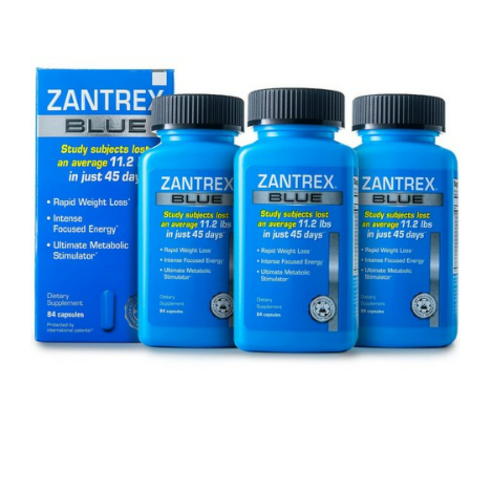 (3개 세트) 졸러 래보래토리즈 잔트렉스 블루 84 캡슐 나이아신 마카 함유 Zantrex, 3개, 84정