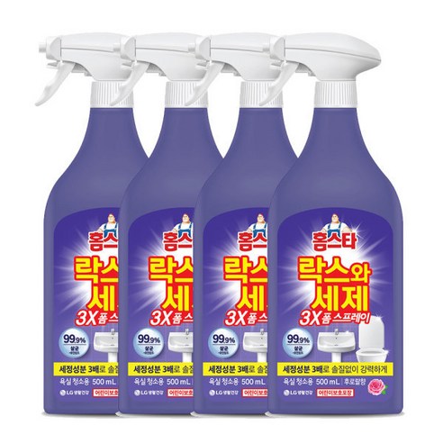 홈스타 락스와세제 후로랄 500mlx4개, 500ml, 4개