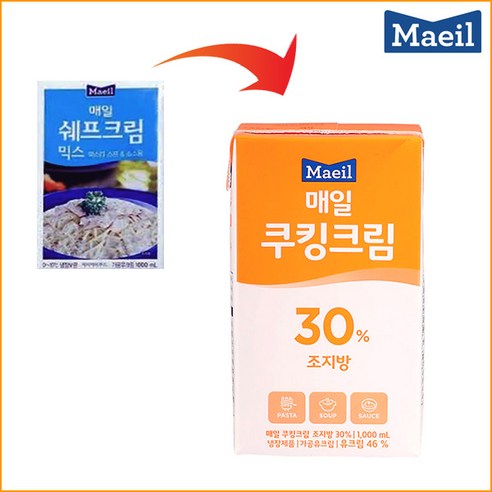 매일유업 매일 쉐프크림 믹스 쿠킹크림 1000mlx10팩 파스타소스용, 1L, 10개 - 요거트 | 쿠팡