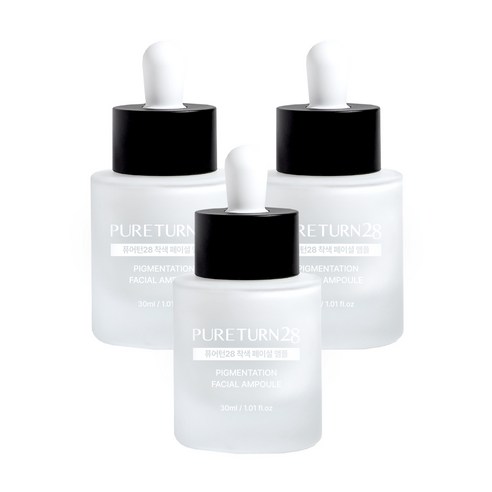 퓨어턴28 착색 페이셜 앰플, 30ml, 3개