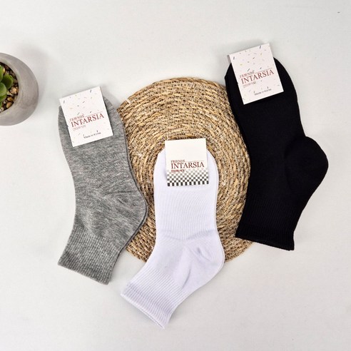 발끝에서 시작되는 편안한 하루, 인따르시아 무지 중목 양말