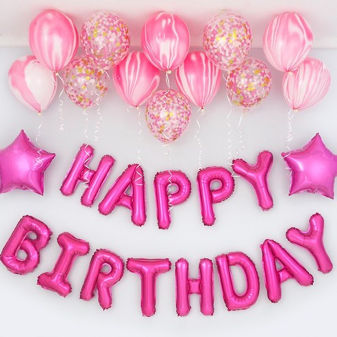 파티팡 스타 생일파티 레터링 풍선세트 [TYPE6 푸치샤] 손펌프증정 장식방법동봉 생일파티 파티용품 파티풍선, 2개