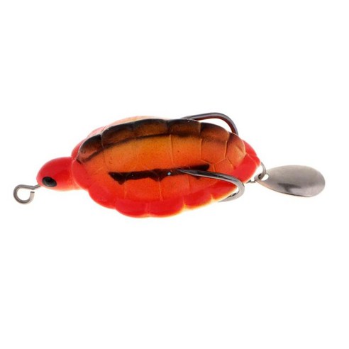인공 미끼 소프트 미끼 개구리 바이오닉 거북이 미끼 숟가락으로 뜨다, 오렌지, 5.5cm, 실리콘 금속