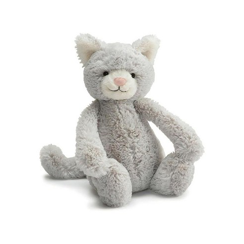 젤리캣 바쉬풀 그레이 키티 고양이 M 미디움 수면 애착 인형 / Jellycat Bashful Grey Kitty, 1개